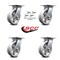 Service Caster 6 Inch V Groove Semi Steel Caster Set with Roller Bearings and Swivel Locks SCC SCC-35S620-VGR-BSL-4 - alternate 3